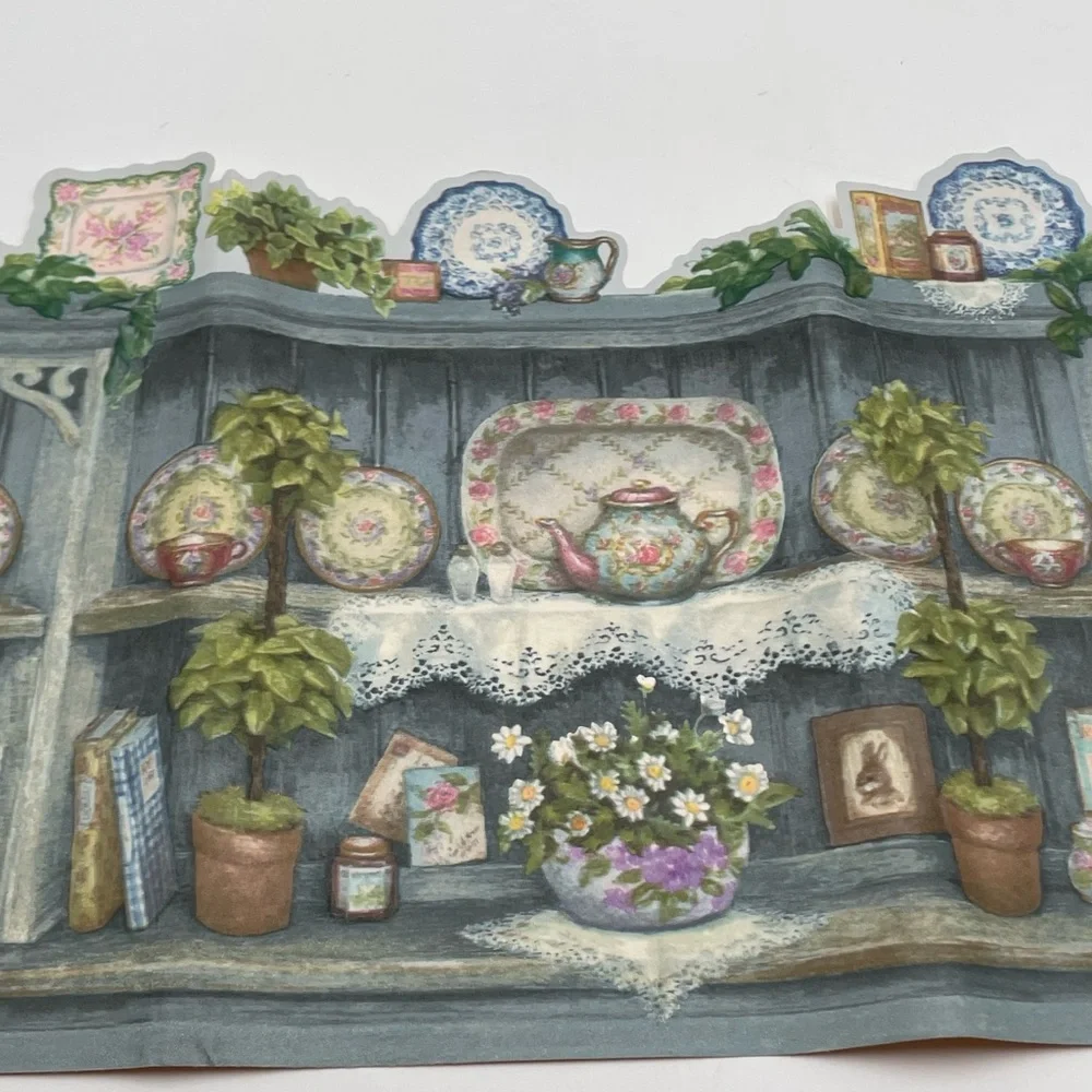 2 Cottage Expressions Home Wallpaper Borders Blue and white China Romantic Craft
